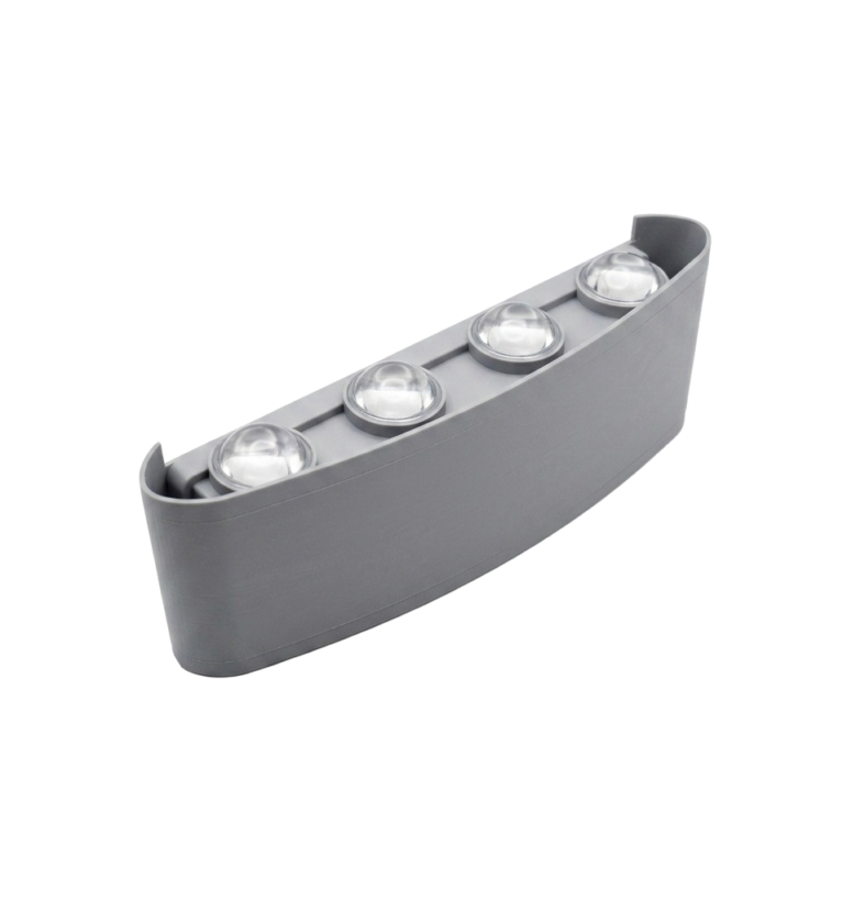 APPLIQUE MURALE LED COURBEE GRIS 8W