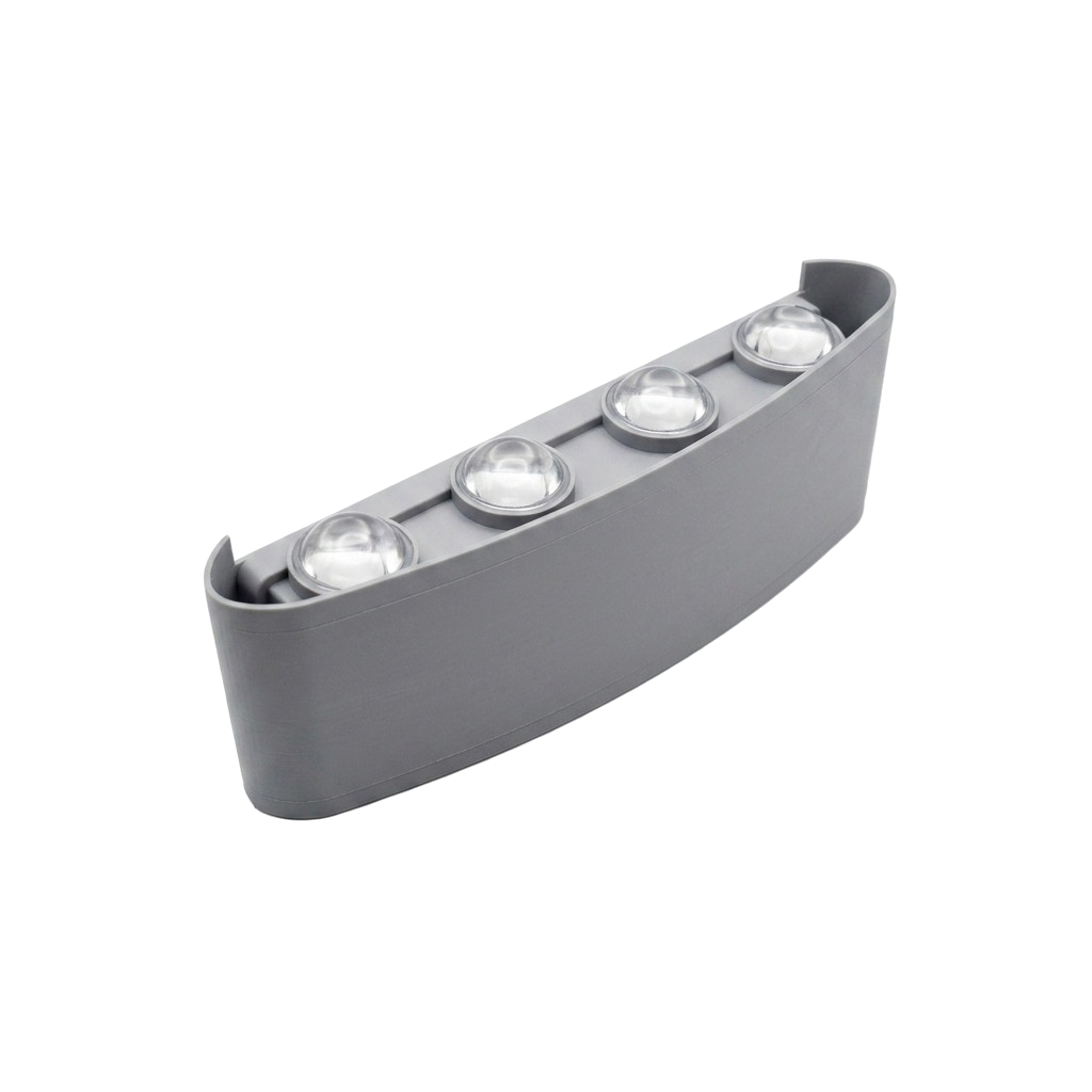 APPLIQUE MURALE LED COURBEE GRIS 8W