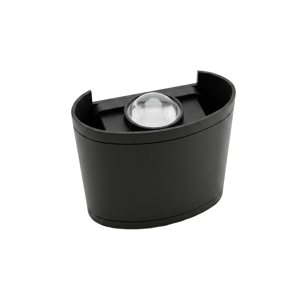 APPLIQUE MURALE LED COURBEE NOIR 2W
