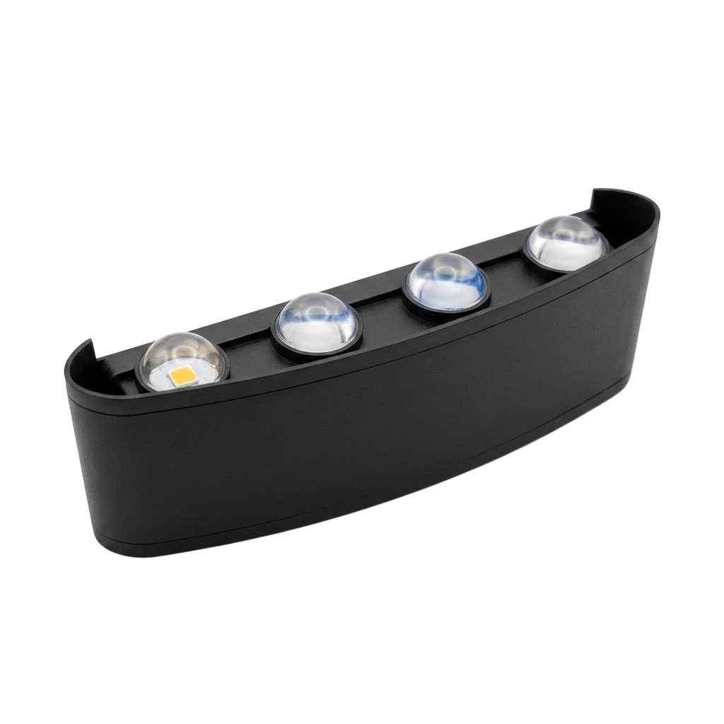 APPLIQUE MURALE LED COURBEE NOIR 8W